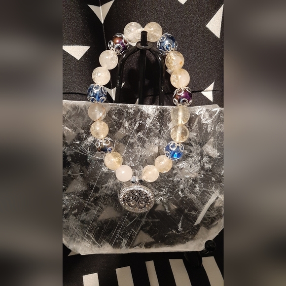 2 for $40 Citrine and Hematite bracelet with 925 silver plated tree of life - Picture 3 of 4